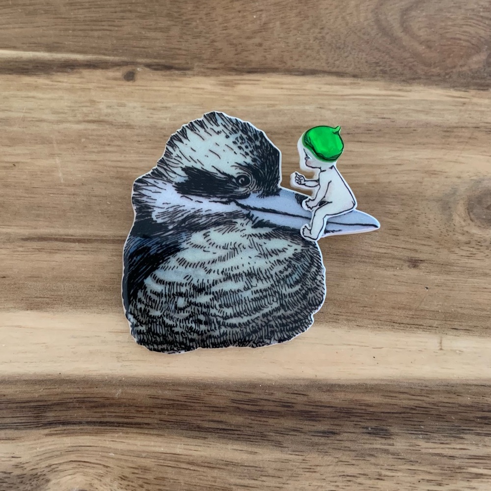 Erstwilder Mrs. Kookaburra Brooch bird Pin NWOT